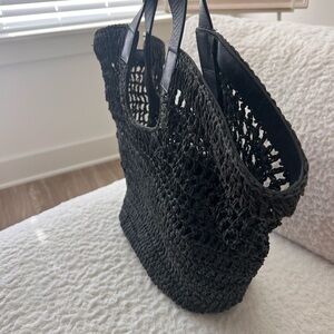 COS Black Crochet Tote Bag